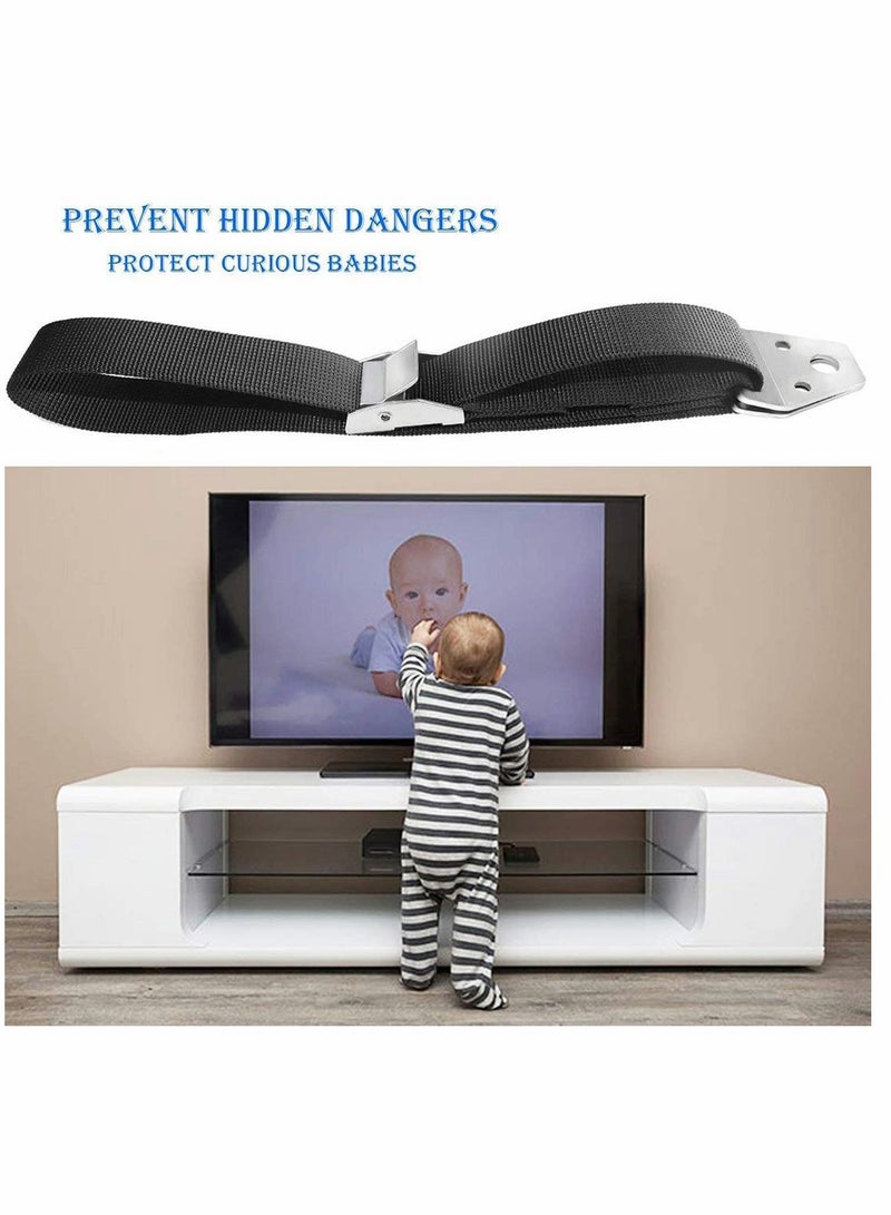 SYOSI Heavy Duty Adjustable Anti-Tip Straps for TV and Furniture Safety (Set of 2) - Image 4