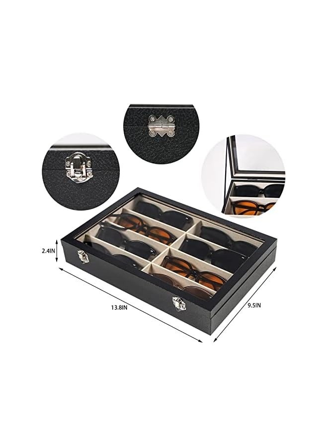 PROMASS 8 Slot sunglass organizer case,sunglasses storage box 5 Tier sunglass holder for multiple glasses eyeglass display stand,sunglass rack For men and women, One Size  - Image 4