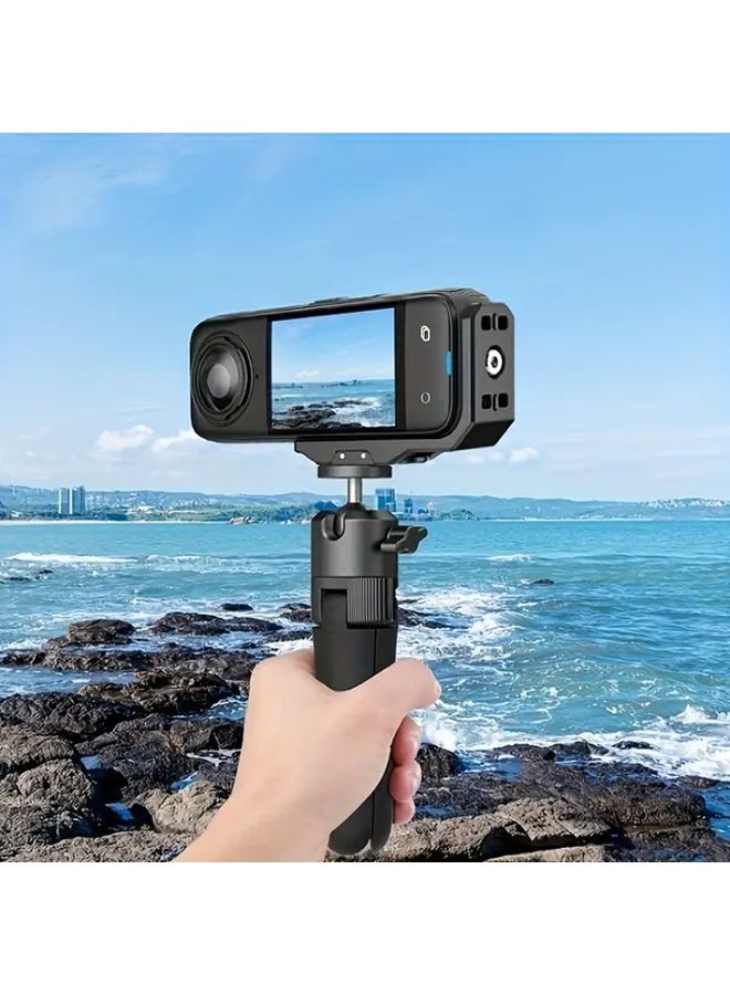 Insta360 X4 X5 Quick Release Metal L Bracket Vertical Horizontal Mount Black - Image 2