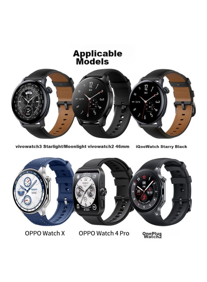 Kmaxai Compatible Silicone Watch Band For Vivo Watch 3/2, Oppo X2/4Pro Sports Watch Strap, Oneplus/Iqoo Fresh Replacement Wristband, Table Ear 22Mm, Black - Image 2