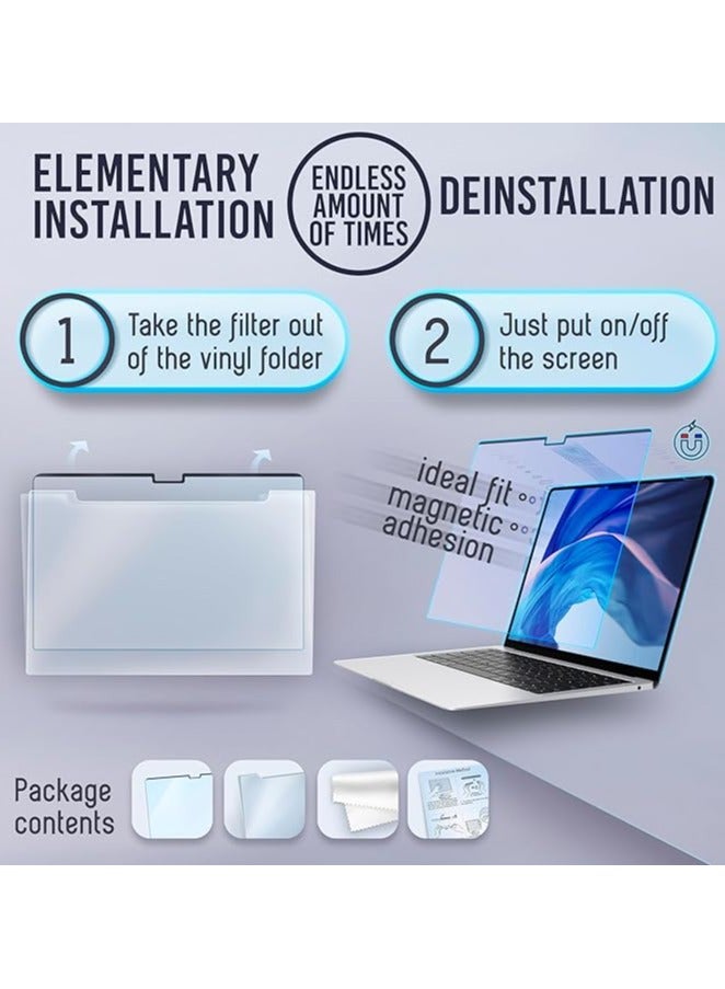 erorex Magnetic Blue Light Screen Compatible With MacBook Pro 14" 2021, 2022, 2023, M1, M2, M3 Anti-Glare Anti-Blue Light Laptop Screen Protector Filter Blue Light Blocking Filter - Image 5