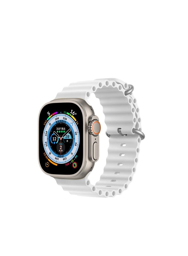 GULFLINK Adjustable Loop Sport Fluoroelastomer Breathable Watch Band for Apple Watch 38/40/41mm White - Image 1