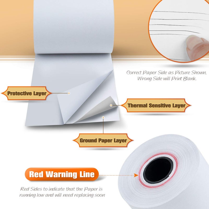 TK Thermal King, (50 Rolls) 2 1/4" x 85' Thermal Paper, POS Receipt Paper for Retail Business Cash Register, Fits Most Credit Card Terminal - Image 5