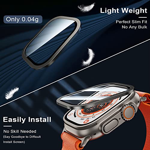 WSKEN for Apple Watch Ultra 3/Ultra 2/Ultra Screen Protector 49mm,9H Tempered Glass + Titanium Alloy Frame, [Keep Original] [Touch Sensitive] Lightweight Protective Glass Film for iwatch Ultra 3/2/1 - Image 5
