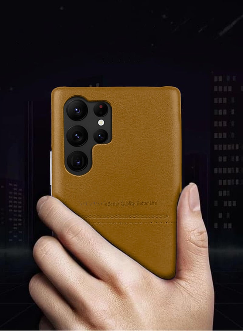 Wtech Excelle Series Cardcool Protection Shell Case Cover For Samsung Galaxy S24 Ultra 5G 2024 Brown - Image 3