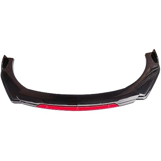 Aokzeeo Universal Front Bumper Lip Chin Spoiler PP Front Bumper Lip Sopiler Wing Body with Adjustable 8"-11" Support Splitter Rod (Red Round Shape) - Image 5