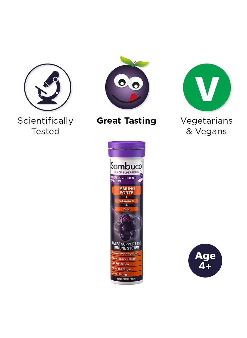 Sambucol - Vitamin C Tablets Effervescent Immuno Forte and Zinc 15 Tablets 15 Tablets - Image 1