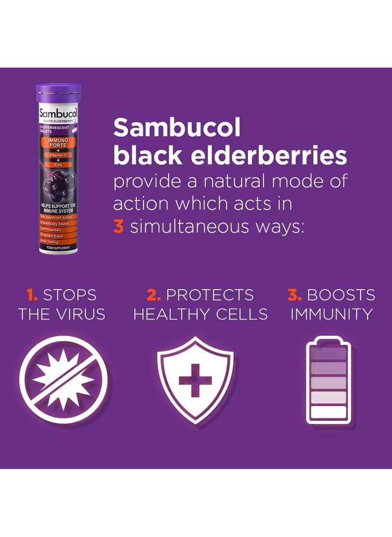 Sambucol - Vitamin C Tablets Effervescent Immuno Forte and Zinc 15 Tablets 15 Tablets - Image 1