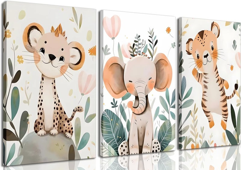 Children's wall art set, 3 pieces, 30x40 cm each - 30 mm thick - Digital printing with UV coating - Self-adhesive, easy to install - Safe materials