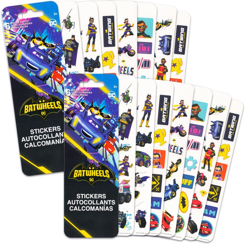 DC Comics Batwheels Party Favors for Boys Girls Bundle 12 Batwheels Sticker Sheets for Kids Birthday Party Goodie Bags Batman Stickers of Kids - Image 3