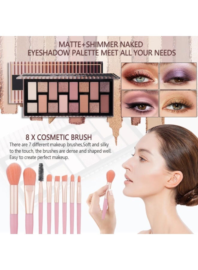 Moobirlet Teen Makeup Kit For Girl Include Eyeshadow Palette,Eyeliner,Makeup Brush Set,Lipgloss Set,Mascara, Eyebrow Pencil Make up Set Gift for Women Full Kit - Image 5