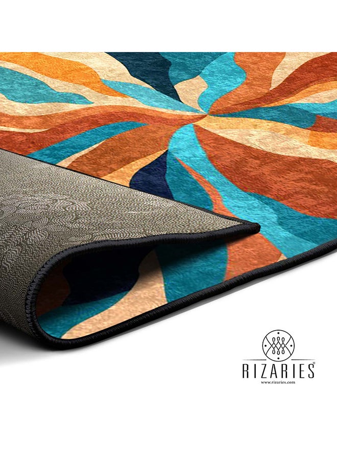 RIZARIES سجادة مركزية بتصميم المحيط، قماش، مستطيلة - Image 3