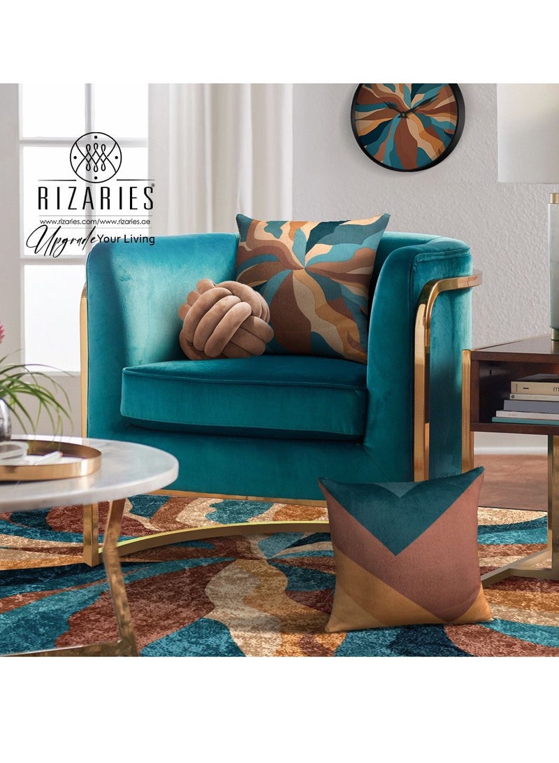 RIZARIES سجادة مركزية بتصميم المحيط، قماش، مستطيلة - Image 5