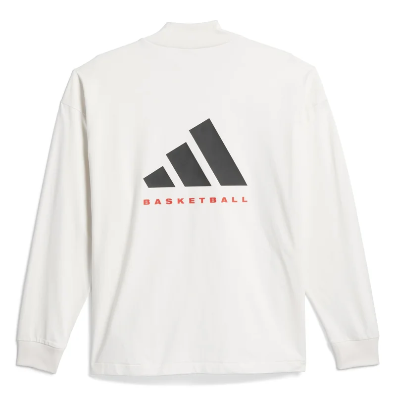 adidas تي شيرت ONE BB أبيض بأكمام طويلة للجنسين من أوريجينالز