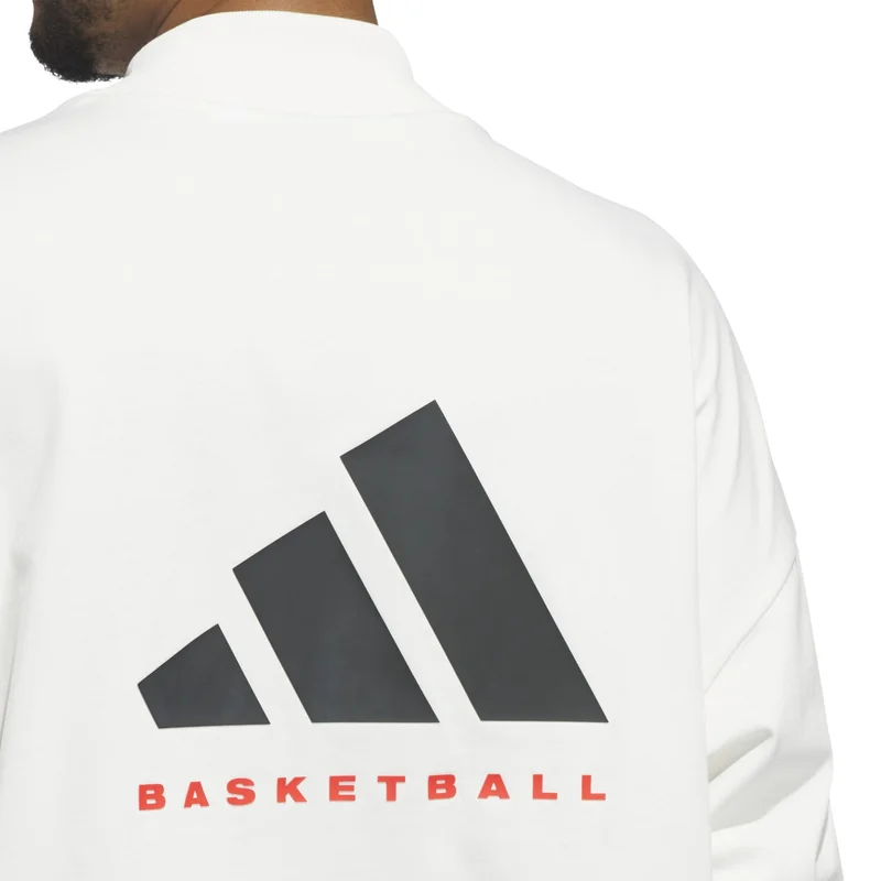 adidas تي شيرت ONE BB أبيض بأكمام طويلة للجنسين من أوريجينالز