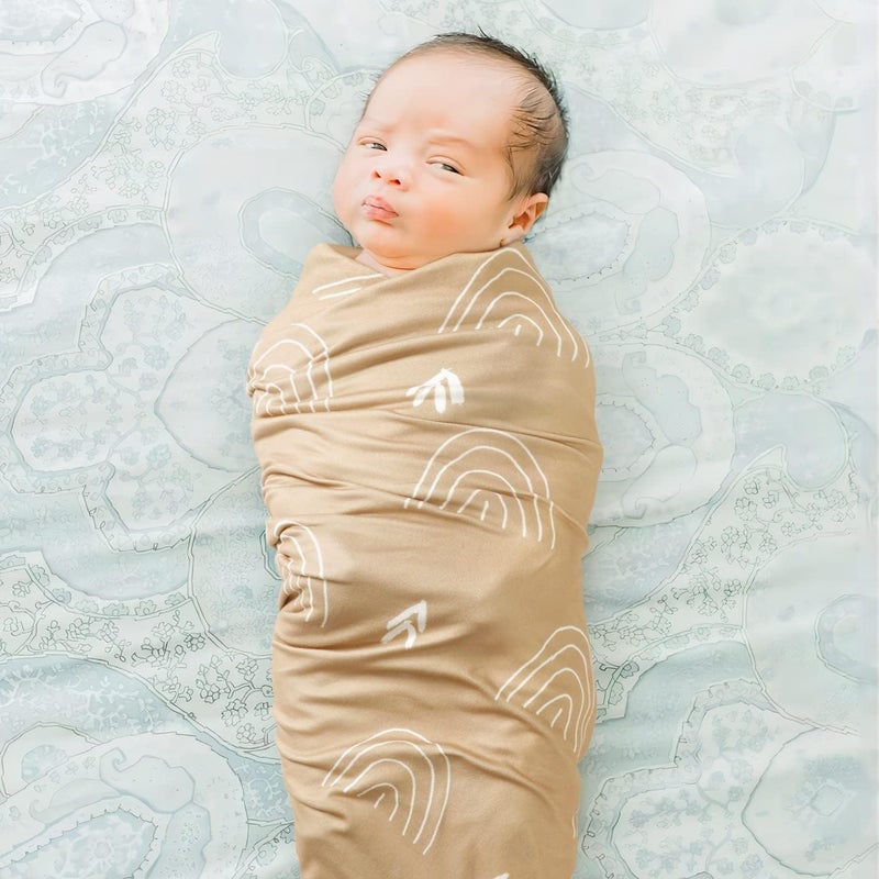 GRSSDER Baby Blankets Super Soft Stretchy Jersey Swaddle Blanket 2 Pack for Baby Boys, Double Layer Reversible Receiving Blankets 34 x 44, Extra Large for Swaddling, Deer & Bear - Image 4