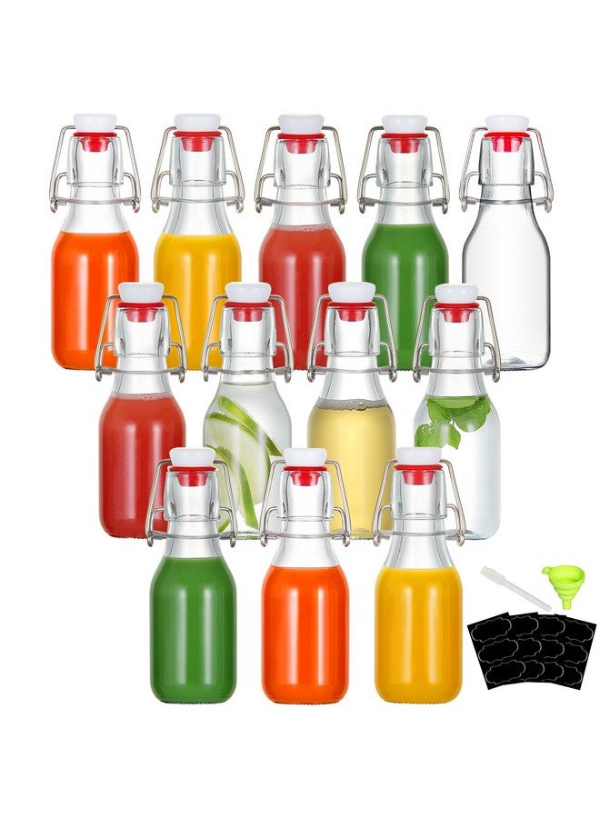 YEBODA 12 Pack 4oz Swing Top Glass Bottles,Small Flip Top Glass bottles with airtight Caps for Home Brewing,Kombucha,2nd Fermentation,Kefir,Beverages,Soda,Oils,Vinegar,Limoncello,Vanilla extract