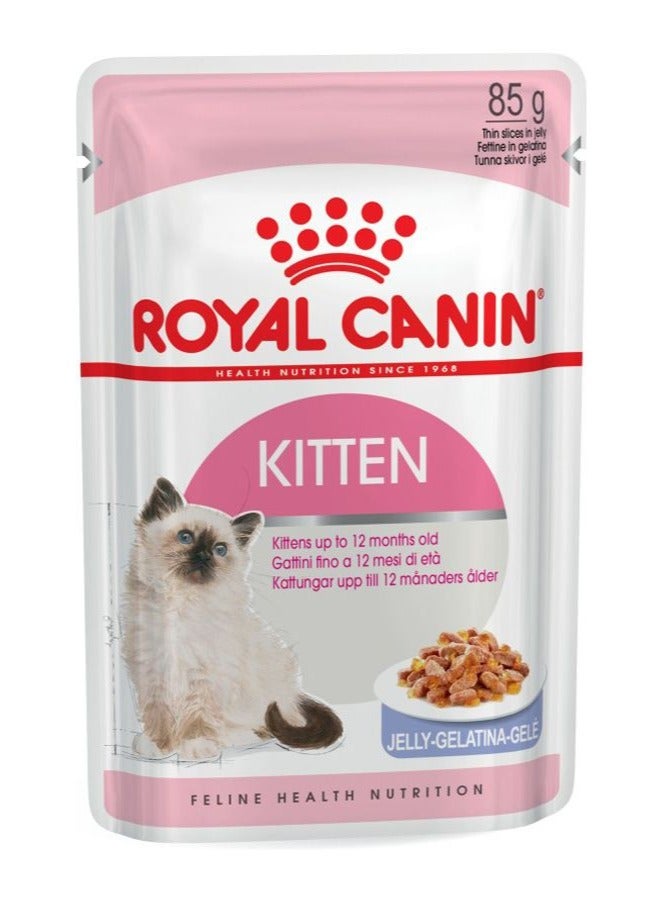 Royal Canin Feline Health Nutrition Kitten Sterilised Jelly (WET FOOD - Pouches) 12 x 85g - Image 1
