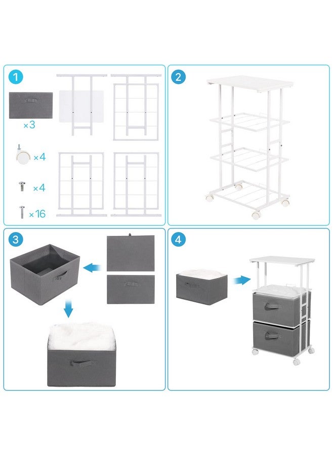 MAX Houser Dresser Tower with 3 Drawers,Fabric Dresser Drawer Organizer Unit,Dresser Chest with Wood Top,Vertical Storage Dresser,Small Dresser for Bedroom,Office-Dark Grey - Image 2