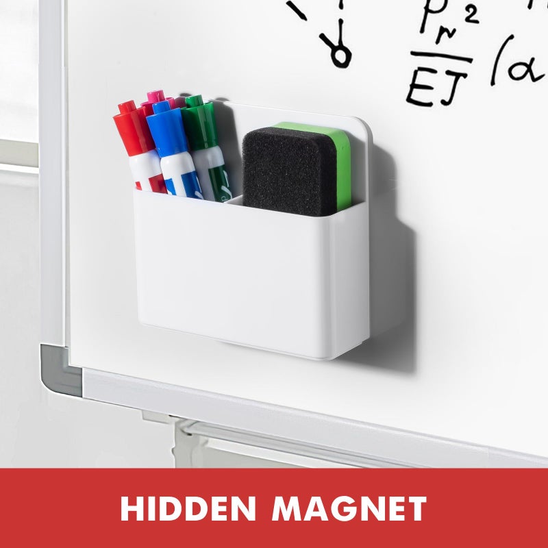 Beygorm 2 Pack Plastics Magnetic Pen Holder For Refrigerator  Dry Erase Marker Holder For Whiteboard Magnet School Locker Organizer Accessories  Pencil Cup  Pen Caddy  Classroom Organization(White) - Image 3