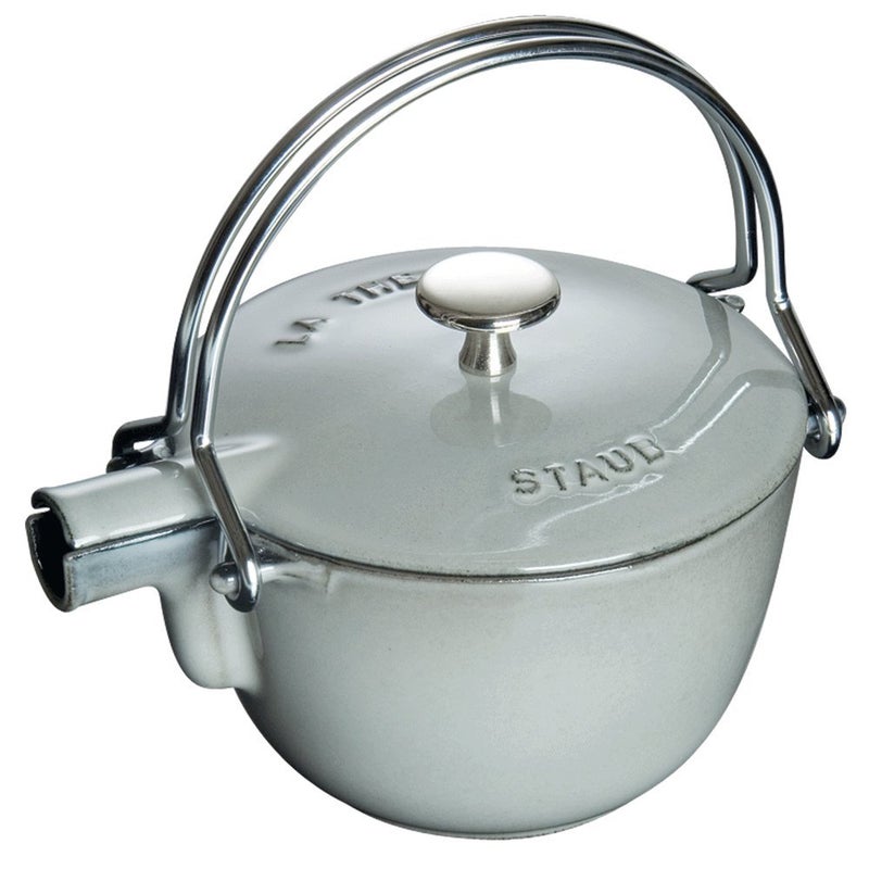 STAUB Staub Cast Iron 1qt Round Tea Kettle  Graphite Grey Made in France 