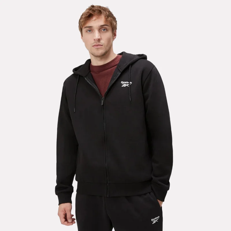 Reebok Colton Small Logo Zip Through Men's Hoody - Black