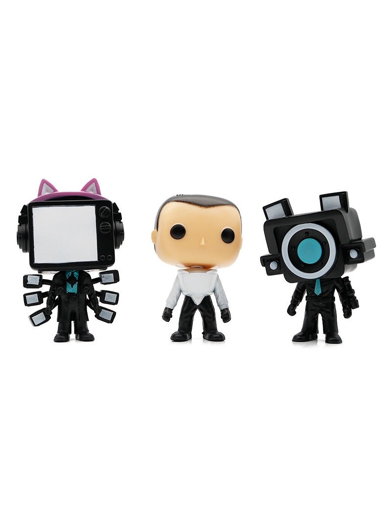 general Toilet Man vs Surveillance Man Figure Model Audio Camera Man Game Action Figure with Rotatable Head - Image 3