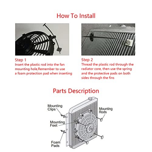 PROOTOM 2-Pack Electric Radiator Fan Mounting Kit, Compatible for 7" to 16" Electric Cooling Fan and Transmission Cooler, 16" L x 7" W - Image 3