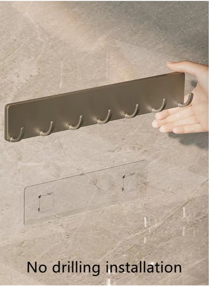 Kutis خطاف مطبخ مكون من قطعتين مثبت على الحائط للحمام وغرفة النوم، رمادي PET 31.6x3.3x5.2 و24.6x3.3x5.2 سم  - Image 4