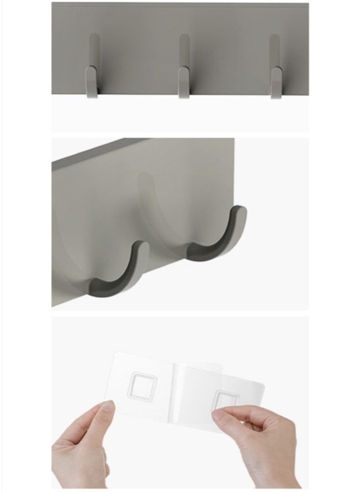 Kutis خطاف مطبخ مكون من قطعتين مثبت على الحائط للحمام وغرفة النوم، رمادي PET 31.6x3.3x5.2 و24.6x3.3x5.2 سم  - Image 5