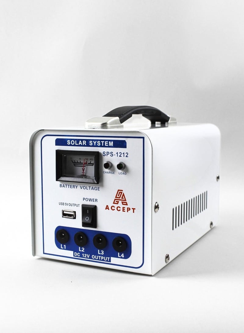 ACCEPT 20W Solar Power System with 4 x 3W LED Lights - Image 1