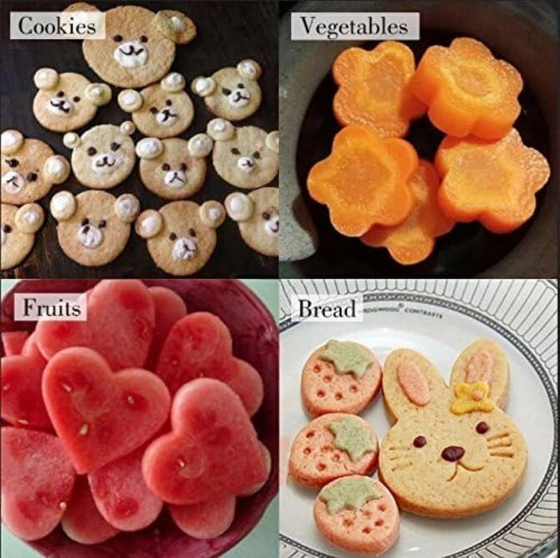 Hodaqe Cookie Cutter Shapes for Kids Fruit Shape Cutter for Food Sandwich Cutter Biscuit Cutter for Kitchen Salad Cutter Different Shapes (5PCS) - Image 4