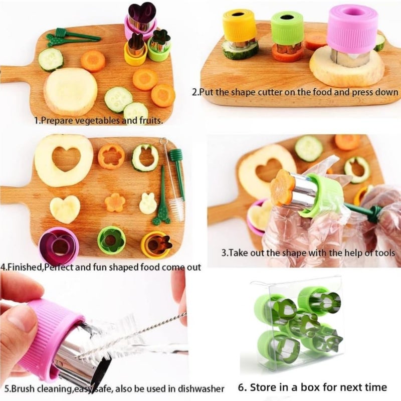 Hodaqe Cookie Cutter Shapes for Kids Fruit Shape Cutter for Food Sandwich Cutter Biscuit Cutter for Kitchen Salad Cutter Different Shapes (5PCS) - Image 5