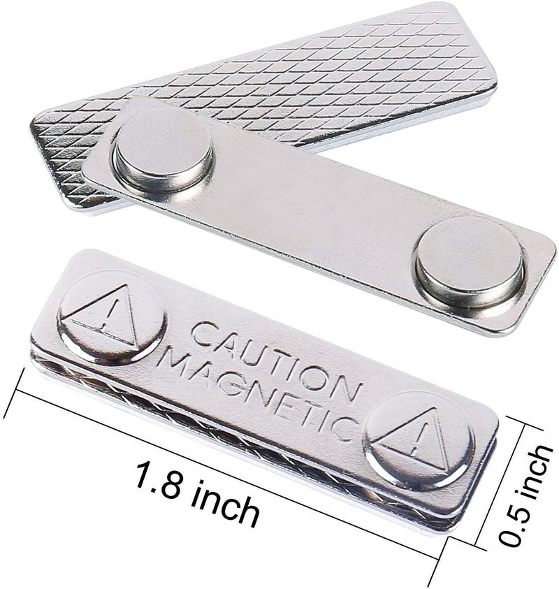 ART IFACT 10 Pieces Stainless Steel Badge Holder/Magnetic Name Tag with Adhesive on Front Plate (10) - Image 5