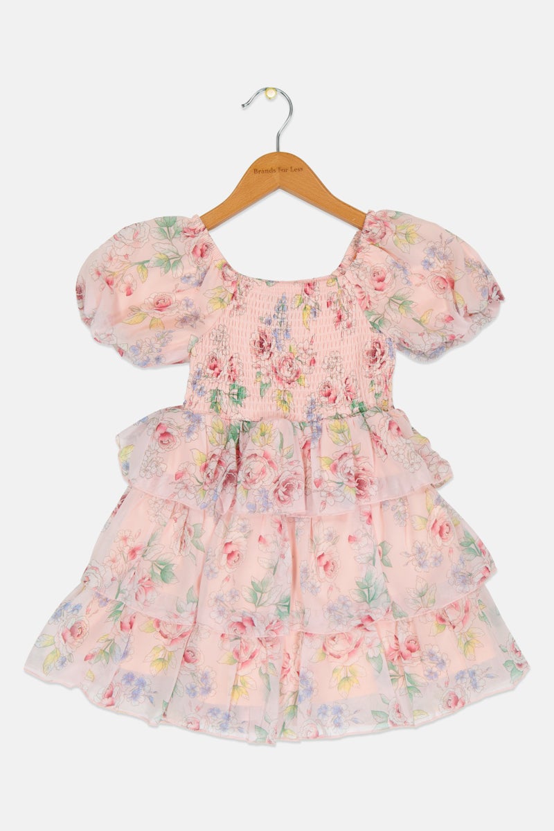 Limited Too Toddlers Girl Floral Print Casual Dress, Multicolor - Image 2