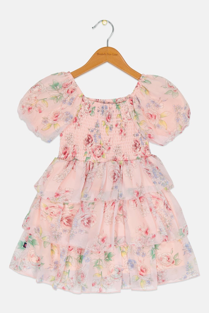Limited Too Toddlers Girl Floral Print Casual Dress, Multicolor - Image 3