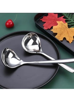 Just Quality 4pc Stainless Steel Serving Slotted Spoon Buffet Spoons Creative Long Handle Hotel Hot Pot Spoon Soup Ladle Home Kitchen Essential Tools H2 for restaurant kitche  - Image 2