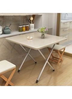 GGEROU Folding Table, Foldable Camping Table, Outdoor Picnic Table, Dinner Folding Table with Wooden Top and Metal Frame, 60 * 60 * 50cm  - Image 1