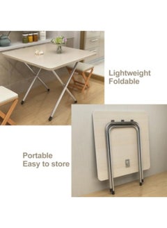 GGEROU Folding Table, Foldable Camping Table, Outdoor Picnic Table, Dinner Folding Table with Wooden Top and Metal Frame, 60 * 60 * 50cm  - Image 4