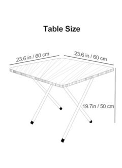 GGEROU Folding Table, Foldable Camping Table, Outdoor Picnic Table, Dinner Folding Table with Wooden Top and Metal Frame, 60 * 60 * 50cm  - Image 2