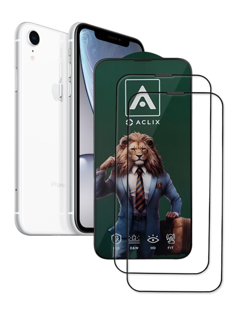 ACLIX 2 Pieces Antistatic ESD Dustproof Premium Quality High Definition Tempered Glass Screen Protector Designed For  iPhone XR - Image 1