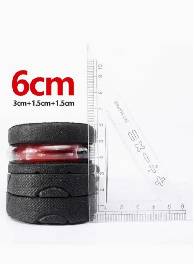 Height Increase Insole 3-Layer Air Cushion Heel Insert Lift Shoes Insole Half Shoe Pad Men's Premium Height-Increase Inserts Black for Men and Women 2Pairs  - Image 3