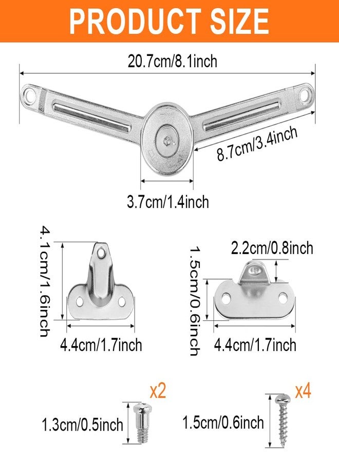 Serplex® Adjustable Folding Lid Support Hinge Stay Bracket, Heavy-Duty Cabinet Door & Toy Box Lid Support, Soft Closing Drop-Down Support Arm with Mounting Screws - Image 2