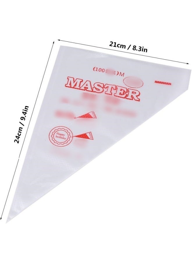 100 قطعة من أكياس الأنابيب للاستعمال مرة واحدة، أكياس المعجنات الكريمية، حقيبة التجميد، أكياس الأنابيب البلاستيكية المخصصة للطعام، أداة الخبز DIY لخبز الكوكيز وحلويات الكب كيك 26 × 17 سم - Image 2