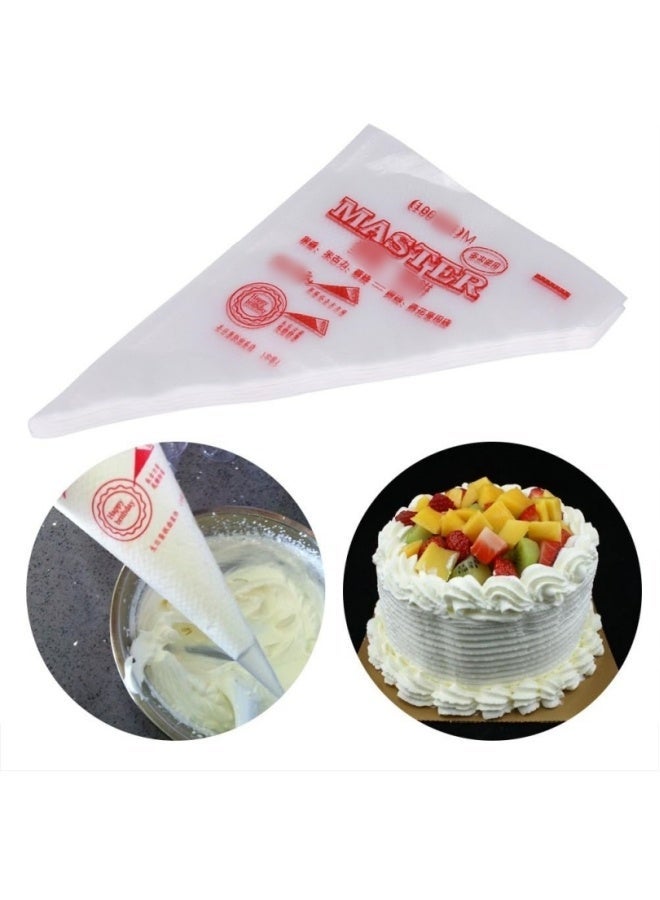 100 قطعة من أكياس الأنابيب للاستعمال مرة واحدة، أكياس المعجنات الكريمية، حقيبة التجميد، أكياس الأنابيب البلاستيكية المخصصة للطعام، أداة الخبز DIY لخبز الكوكيز وحلويات الكب كيك 26 × 17 سم - Image 4