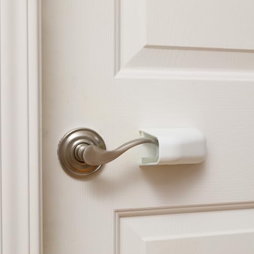 Qdos Safety Lever Handle Locks 2 Pack Door Lever Lock Child Proof Double Action Lock No Awkward Arm Rotation Compatible With All Types of Lever Handles Simple Installation with 3M Adhesive - Image 3