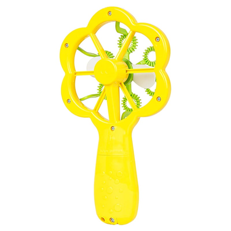 Hamleys لعبة نفخ الفقاعات فلورا مع 1 عبوة من محلول الفقاعات | لعبة فقاعات للعب الممتع في الداخل/الخارج لجهاز فقاعات للأطفال 3 سنوات وما فوق | مثالية لحفلات عيد الميلاد والمرح في الصيف أو الحفلات باللون الأصفر - Image 5