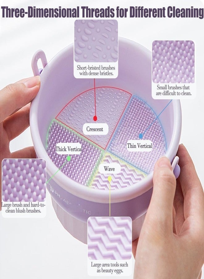 PREPSTO 3 in 1 Cleaning Mat with Brush Drying Holder, Silicone Makeup Brush Cleaner Mat Make Up Brush Cleaning Bowl Cosmetic Brush Washing Tool for Makeup Brush, Sponge, Powder Puff (multicolor) - Image 5