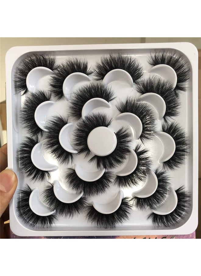 ALICROWN HAIR Alicrown Fluffy Mink Lashes, Faux Eyelashes 3D Volume Lashes Pack Handmade Dramatic Thick Crossed Fake Eyelashes Soft Reusable 10 Pairs  - Image 1