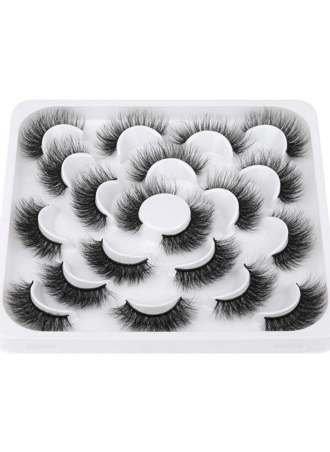 ALICROWN HAIR Alicrown Fluffy Mink Lashes, Faux Eyelashes 3D Volume Lashes Pack Handmade Dramatic Thick Crossed Fake Eyelashes Soft Reusable 10 Pairs  - Image 5